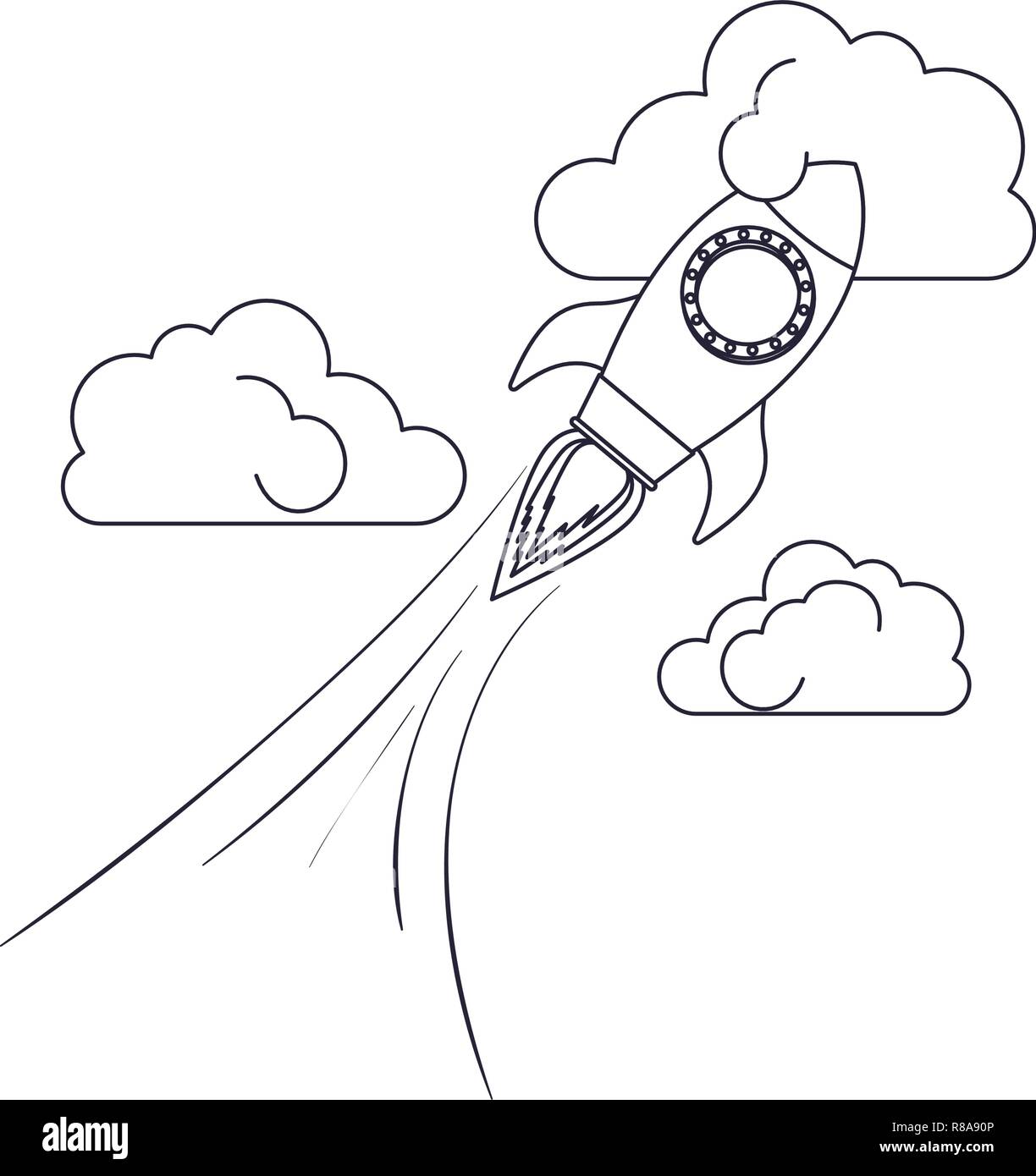 flying rocket isolated icon Stock Vector Image & Art - Alamy