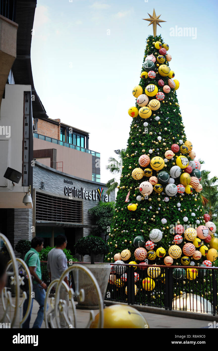 Phuket Thailand December 2021 , central festival shopping mail with  christmas tree. High quality photo Stock Photo - Alamy