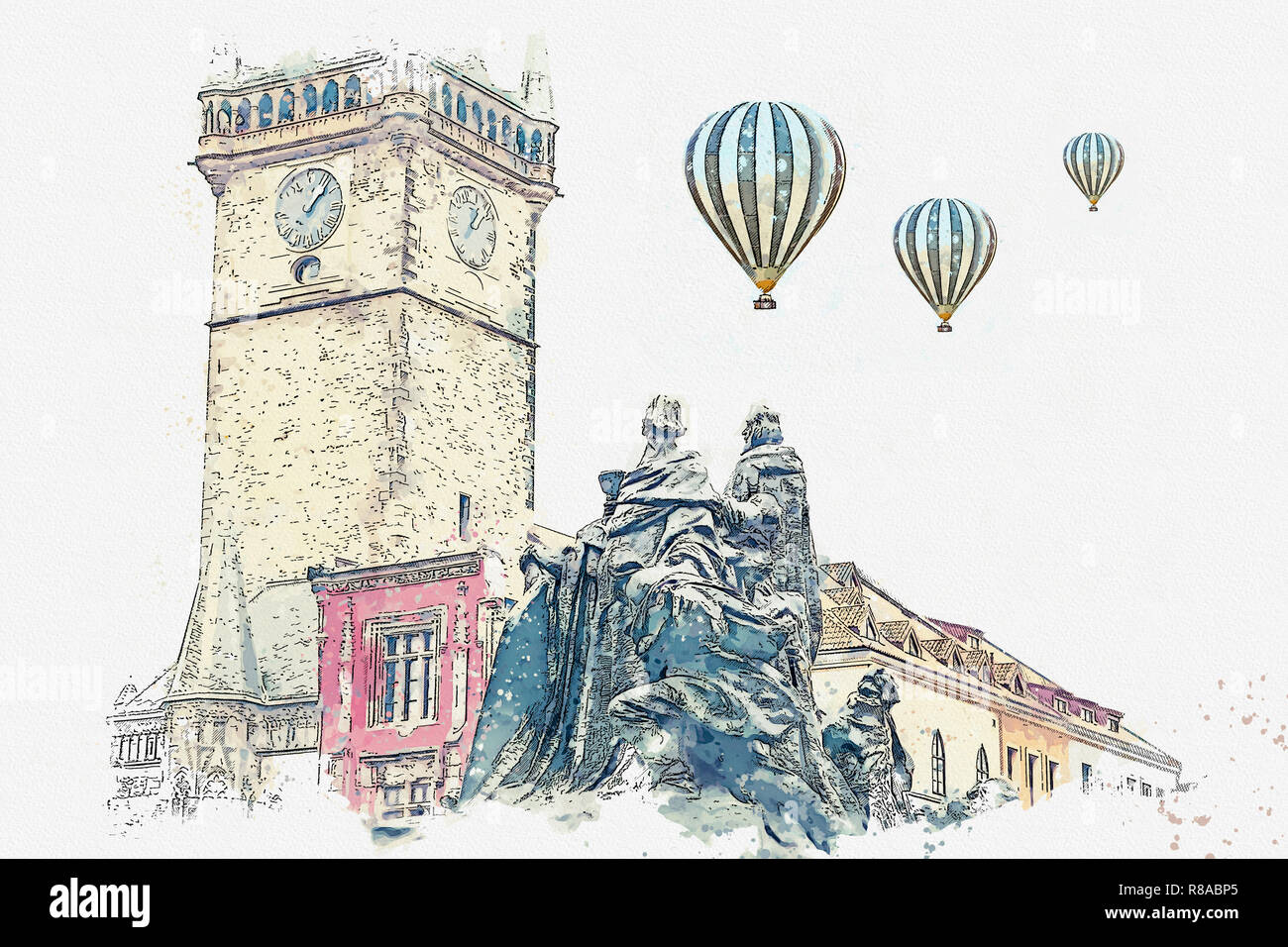 page 2 hand drawn air balloon flying high resolution stock photography and images alamy