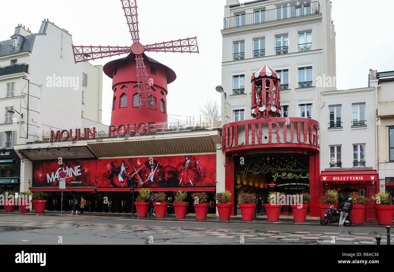 Paris; France - November 2017: The Moulin Rougein Paris; France. Moulin ...