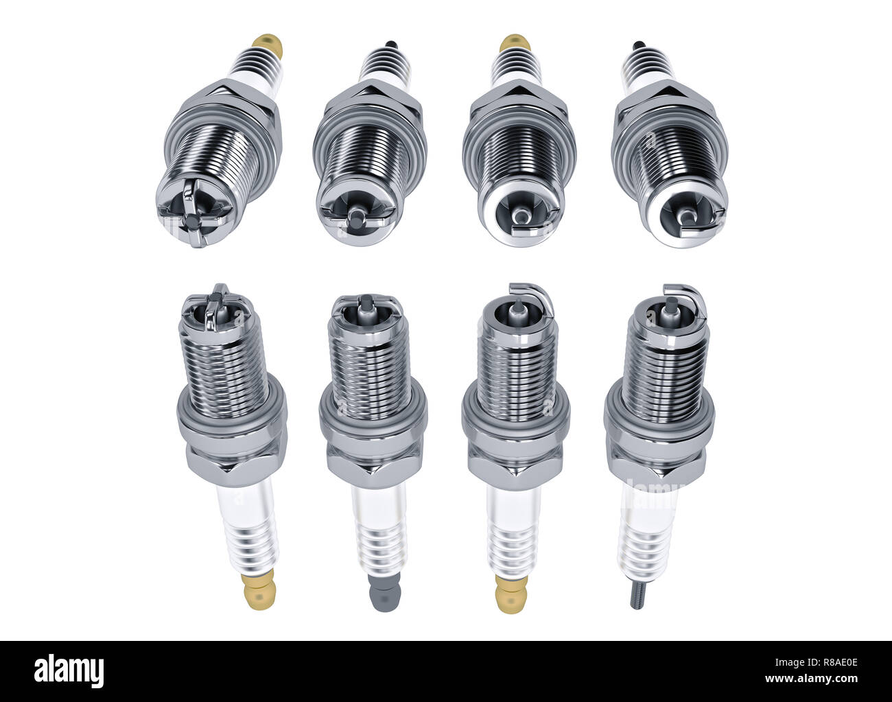 3D Spare parts spark plugs on white background for car and motorcycle Stock  Photo - Alamy