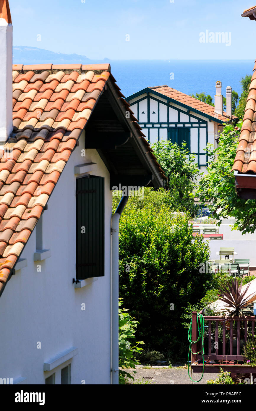 Traditional houses of the basque country hires stock photography and