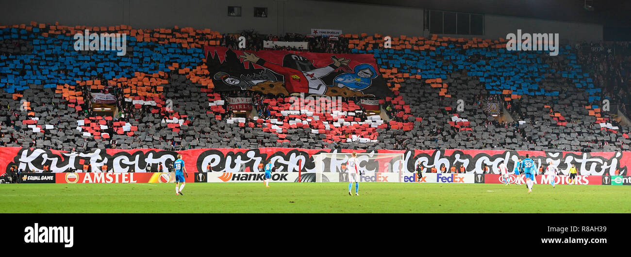SK Slavia Praha soccer fans show banner reads anti-Sparta during the  Czech first soccer league, Stock Photo, Picture And Rights Managed  Image. Pic. CKP-P201904140547701
