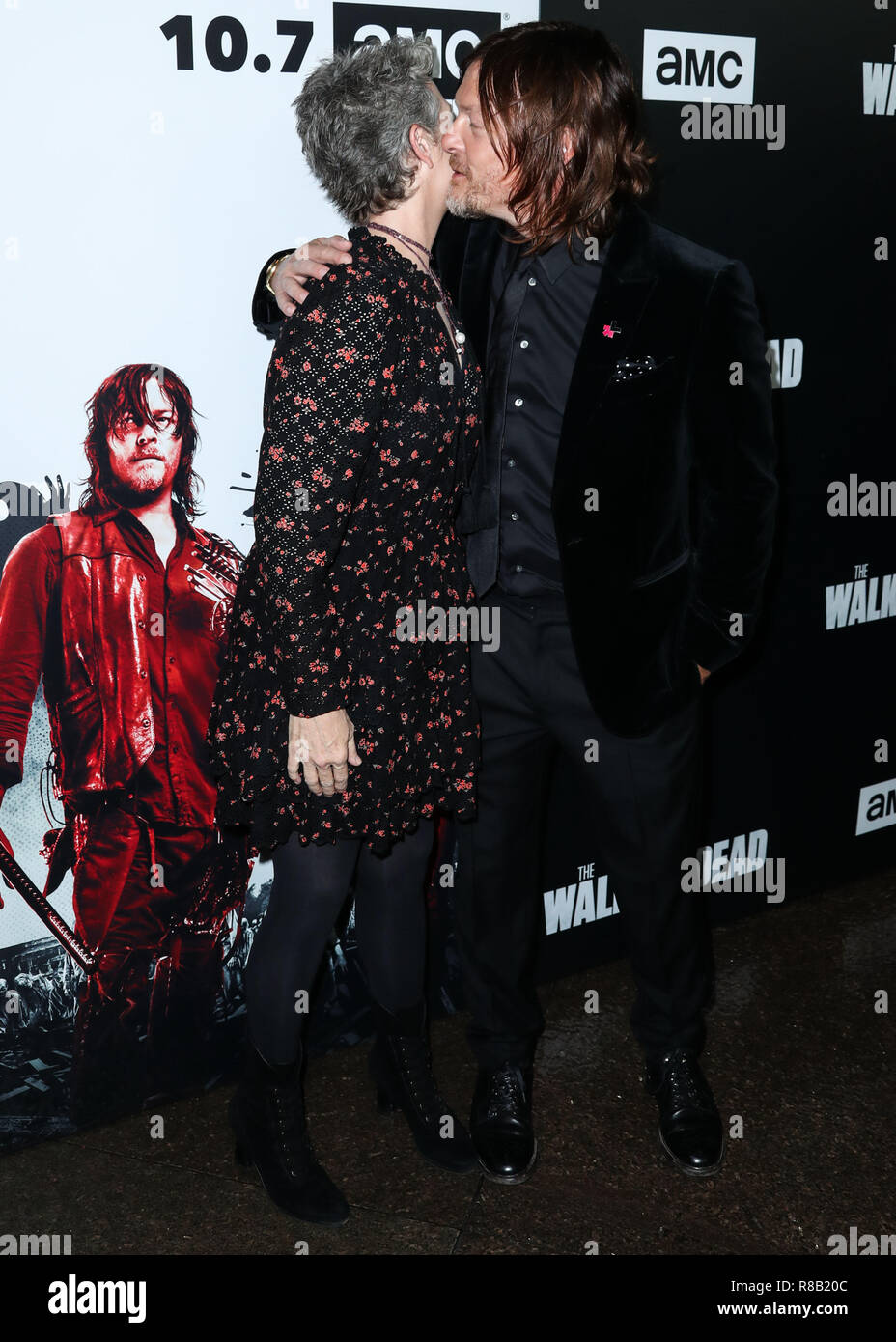 LOS ANGELES, CA, USA - SEPTEMBER 27: Melissa McBride, Norman Reedus at the  Los Angeles Premiere Of AMC's 'The Walking Dead' Season 9 held at the  Directors Guild of America Theater Complex