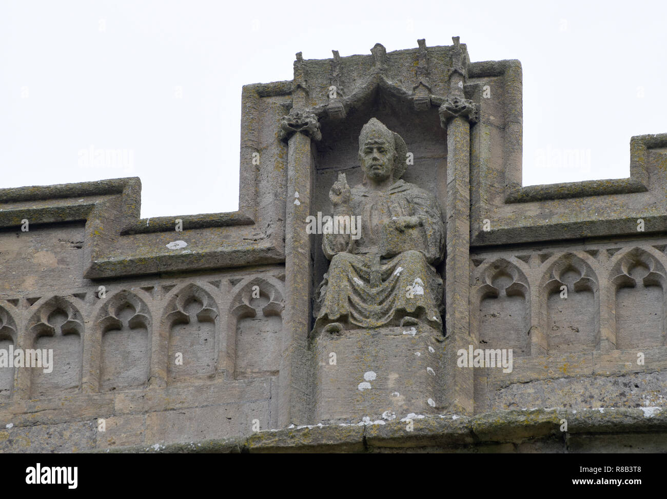 Detail of St Bridget's church, west side of the west tower, number 3743 Stock Photo