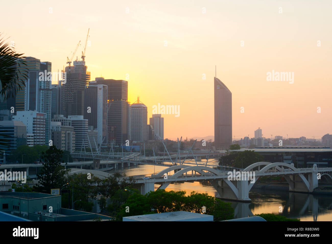 Brisbane city centre at dawn, Queensland, Australia Stock Photo