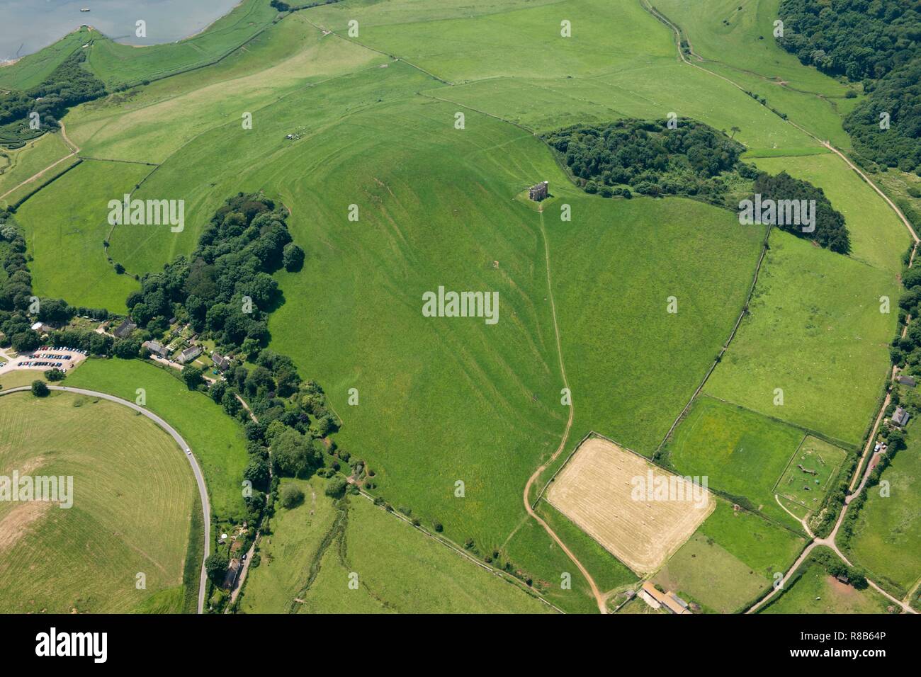 St Catherine's Chapel, field system and quarries at Chapel Hill, Abbotsbury, Dorset, 2014. Creator: Historic England Staff Photographer. Stock Photo
