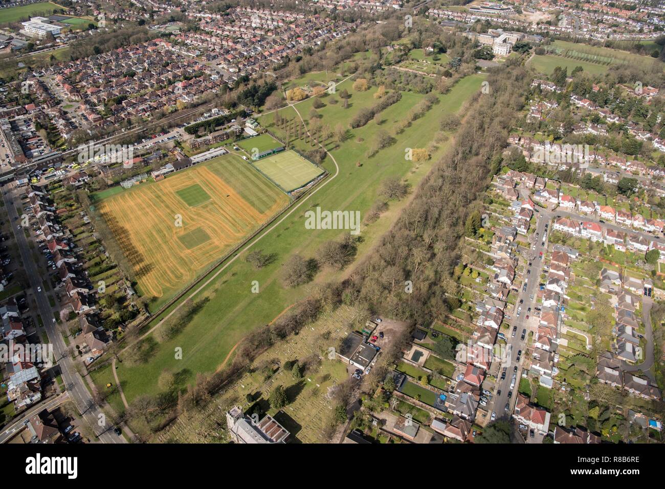 Landscape park at Canons Park, Harrow, London, 2018. Creator: Historic England Staff Photographer. Stock Photo