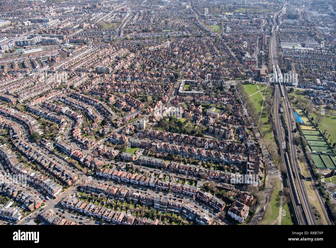 Bedford Park, considered a prototype for later garden suburbs and cities, London, 2018. Creator: Historic England Staff Photographer. Stock Photo