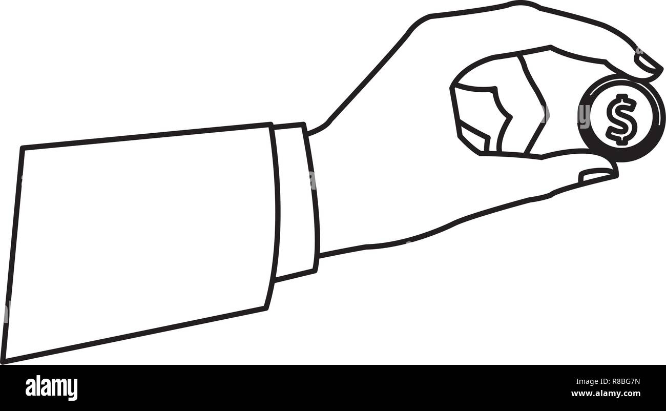 hand with coin Stock Vector Image & Art - Alamy