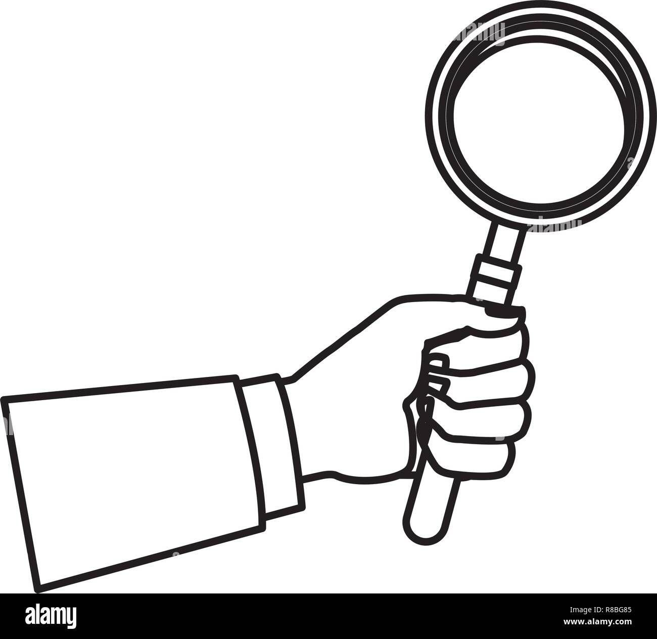magnifying glass hand holding Stock Vector Image & Art Alamy