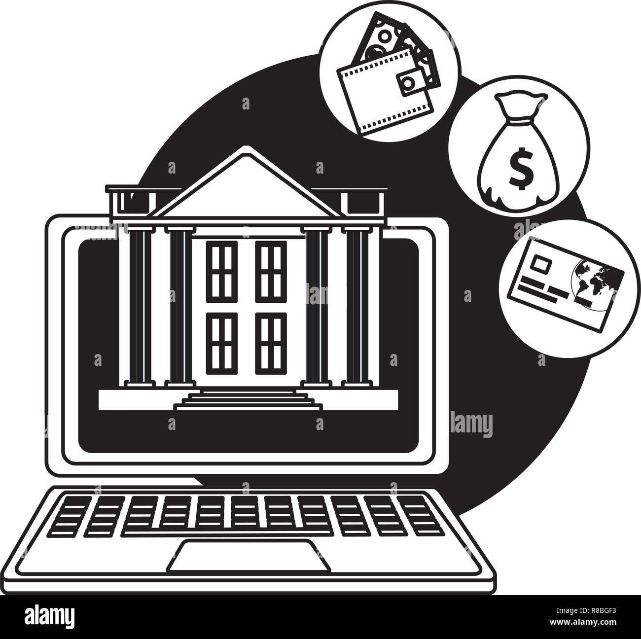 laptop financial icon Stock Vector Image & Art - Alamy