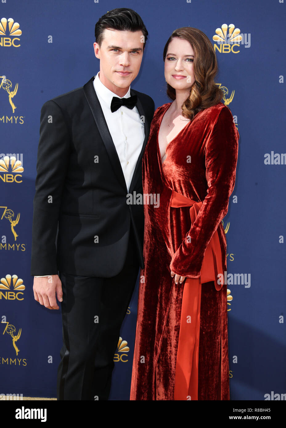 LOS ANGELES, CA, USA - SEPTEMBER 17: Finn Wittrock, Sarah Roberts at the 70th Annual Primetime Emmy Awards held at Microsoft Theater at L.A. Live on September 17, 2018 in Los Angeles, California, United States. (Photo by Xavier Collin/Image Press Agency) Stock Photo