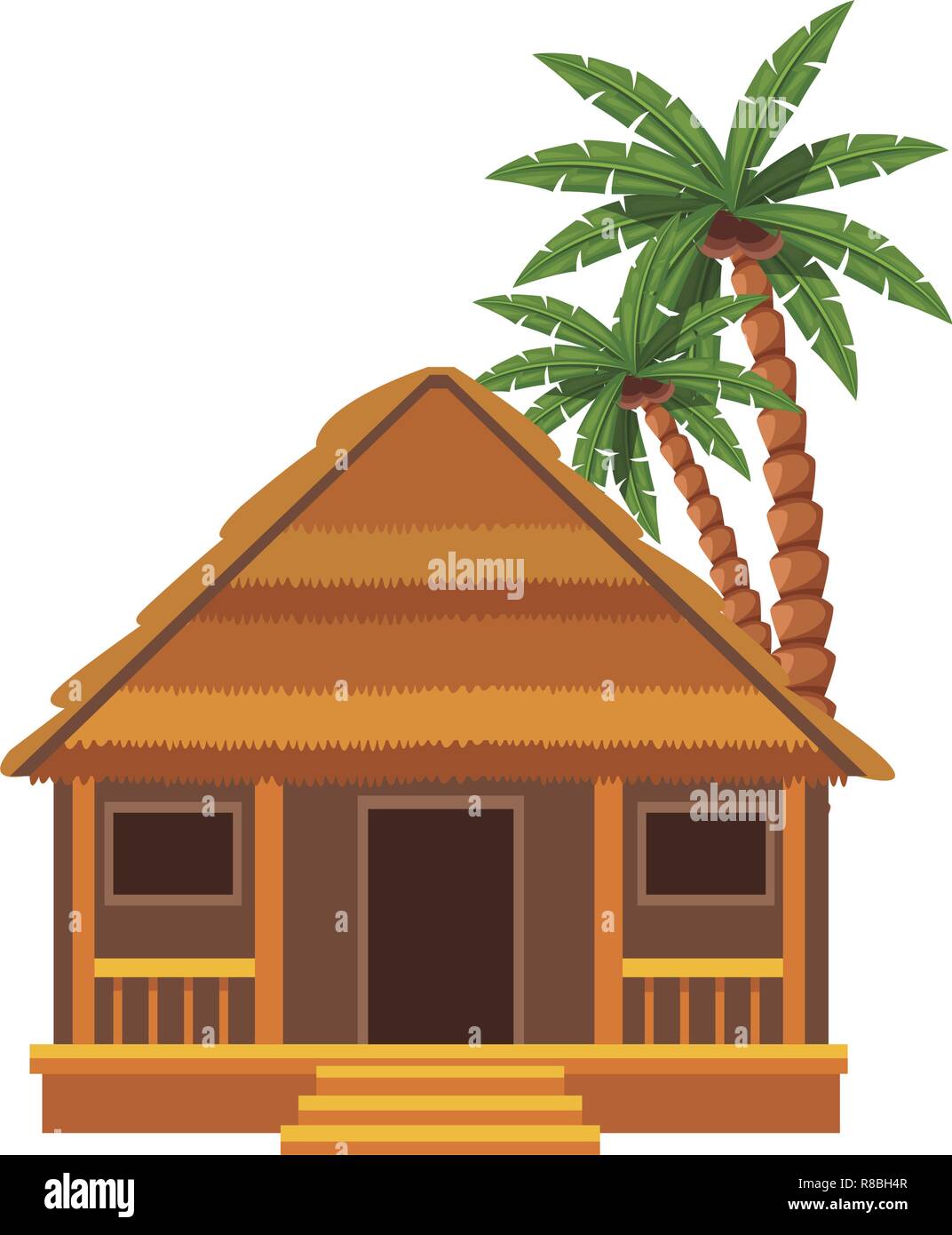 cottage and palm tree Stock Vector Image & Art - Alamy