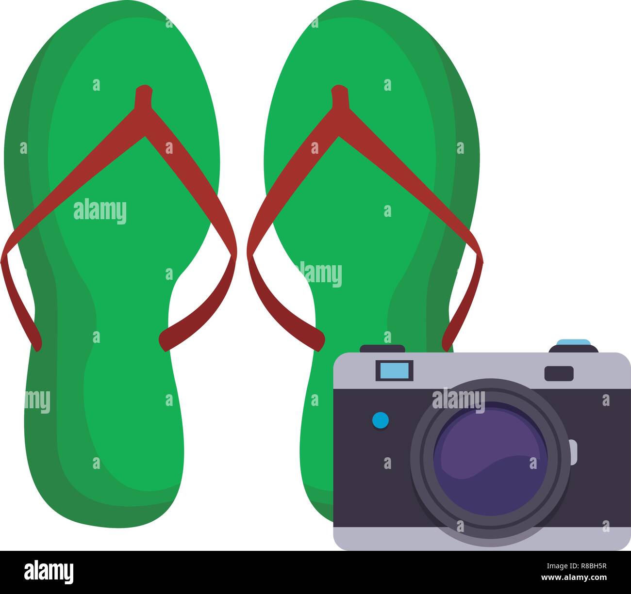 flips flops with camera Stock Vector