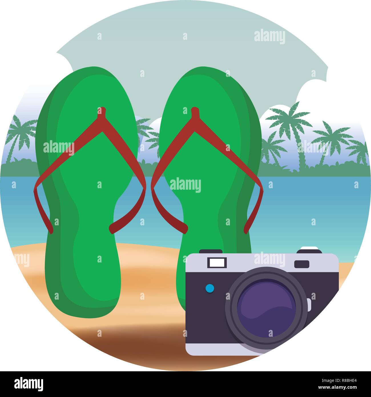 flips flops with camera Stock Vector