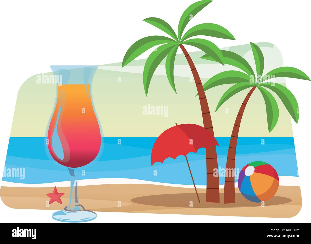 cocktail and palm tree Stock Vector Image & Art - Alamy