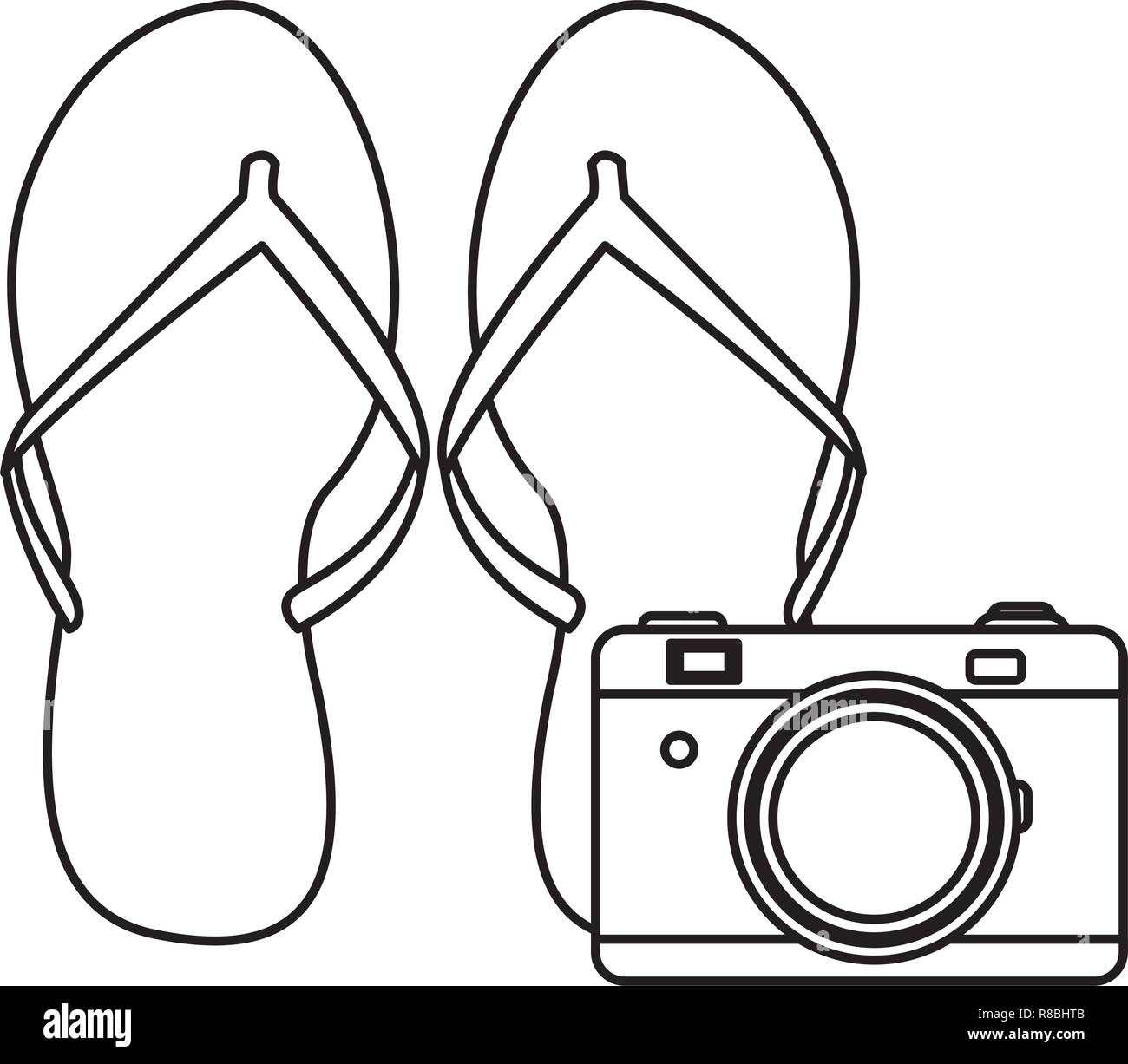 flips flops with camera Stock Vector