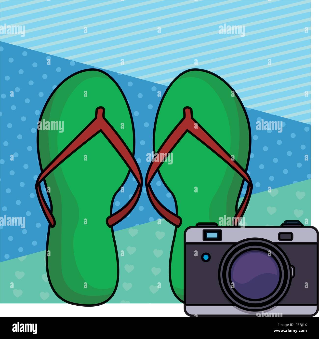 flips flops with camera Stock Vector