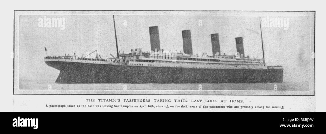The Titanic S Passengers Taking Their Last Look At Home April 1912 Creator Unknown Stock Photo Alamy The Titanic S Passengers Taking Their Last Look At Home April 1912 Creator Unknown Stock Photo Alamy