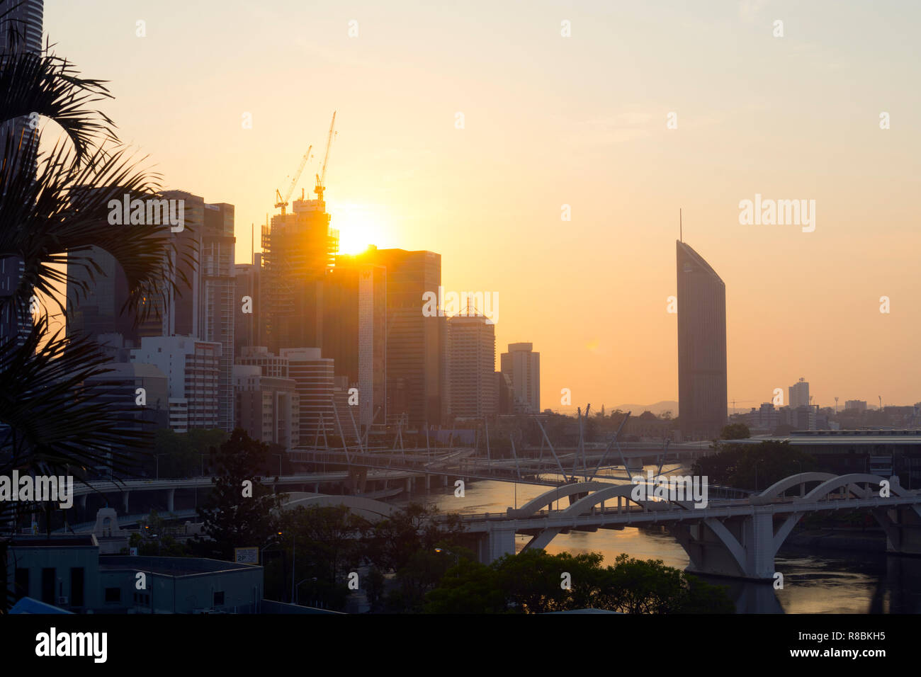 Brisbane city centre at sunrise, Queensland, Australia Stock Photo