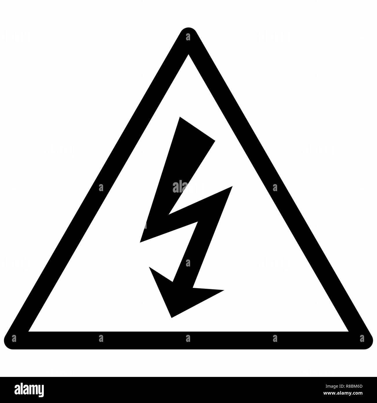 Electrical shock hazard symbol vector Black and White Stock Photos
