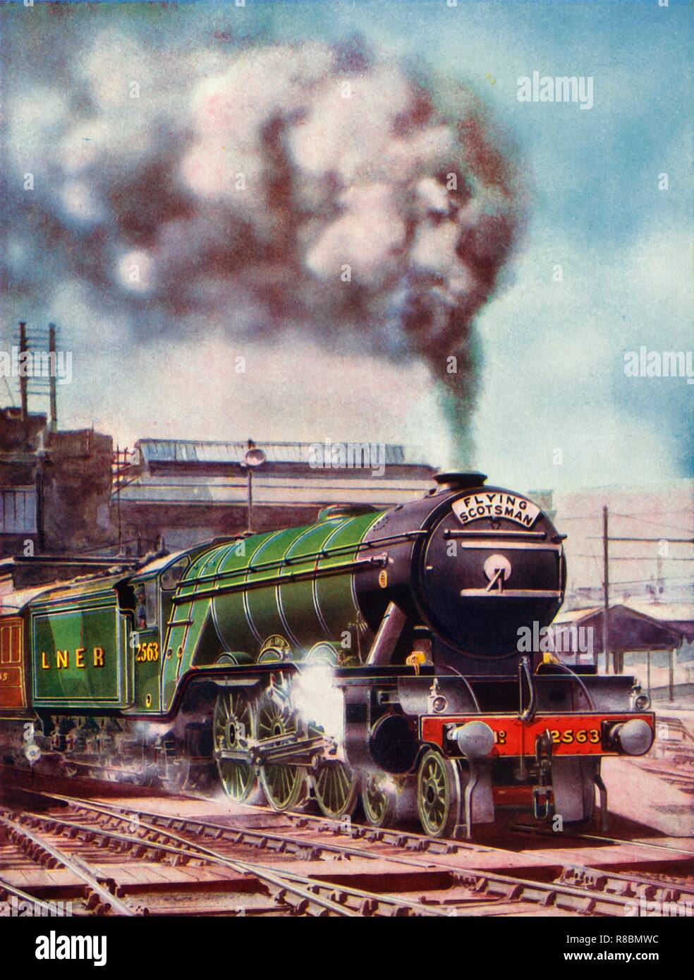'The 'Flying Scotsman' leaving King's Cross Station, hauled by No. 2563', 1935-36. Creator: Unknown. Stock Photo
