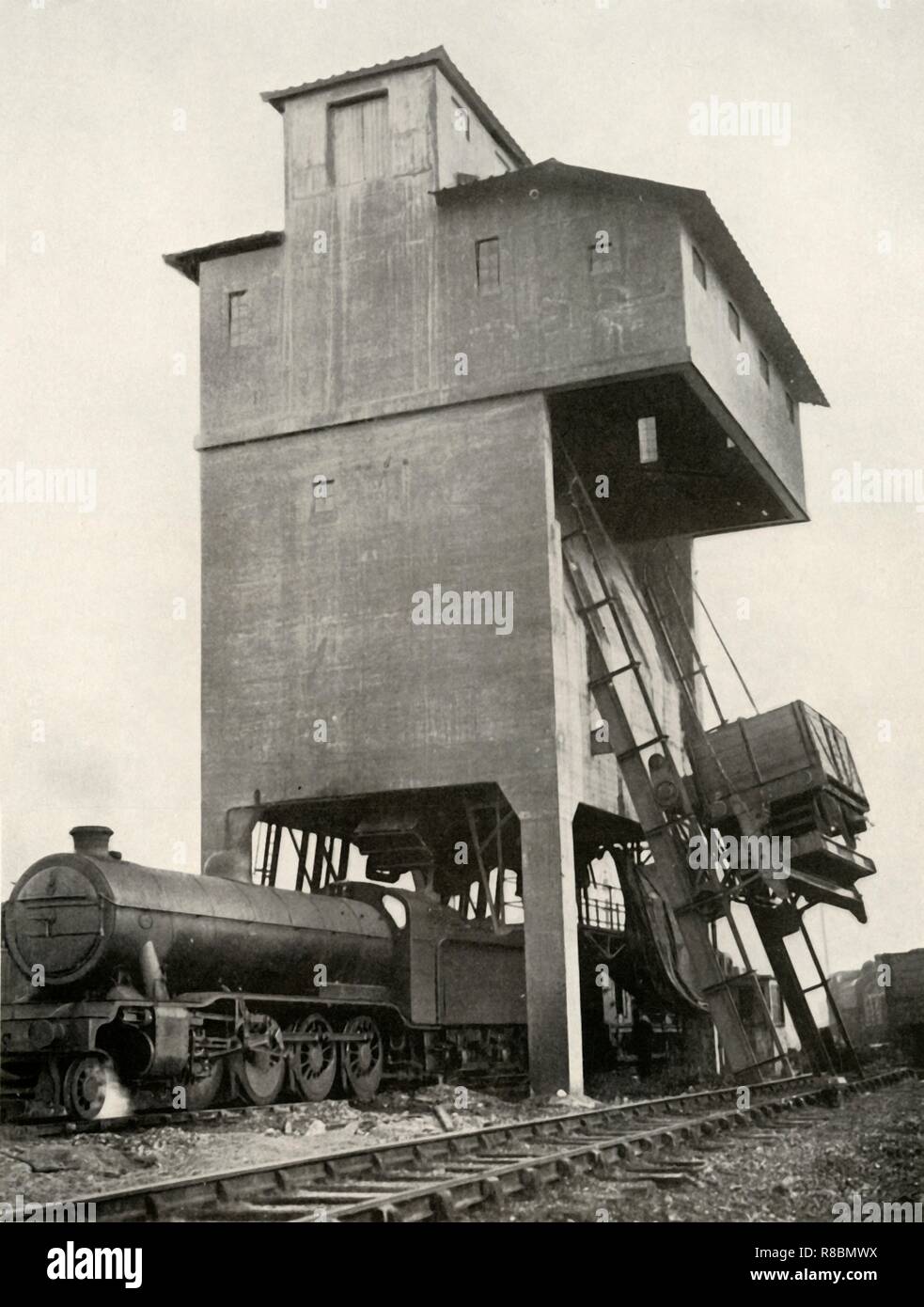 'Automatic Coaling at Hornsey Station, Middlesex', 1935. Creator: Unknown. Stock Photo