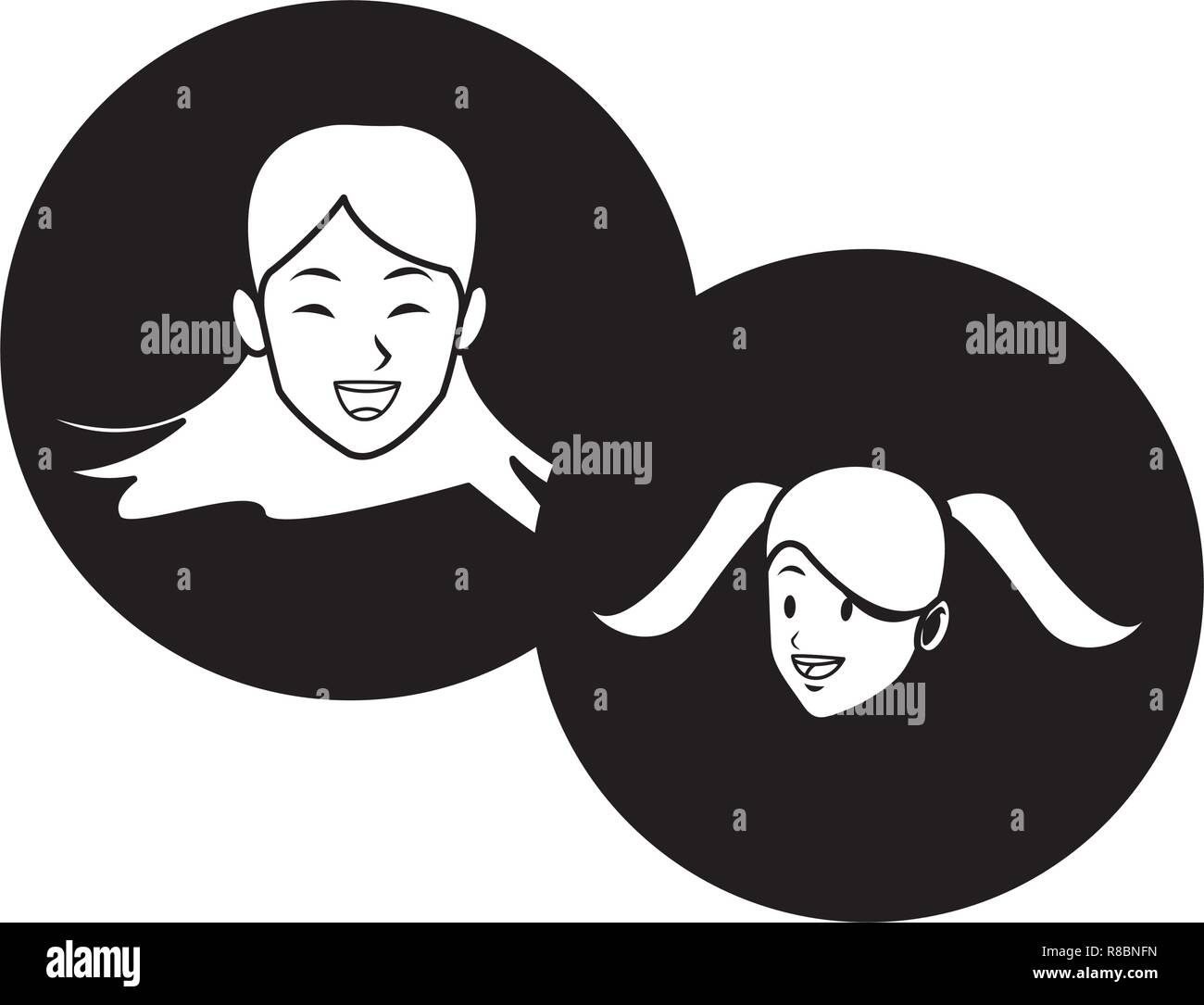 women smiling faces black and white Stock Vector Image & Art - Alamy