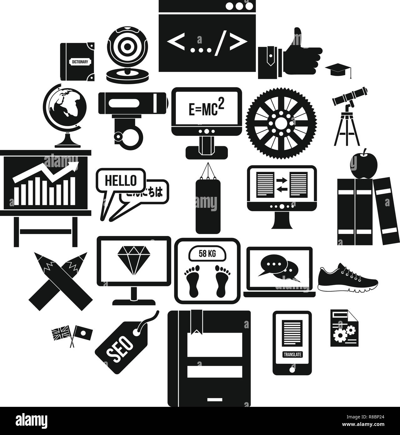 Learn programming icons set, simple style Stock Vector Image & Art - Alamy