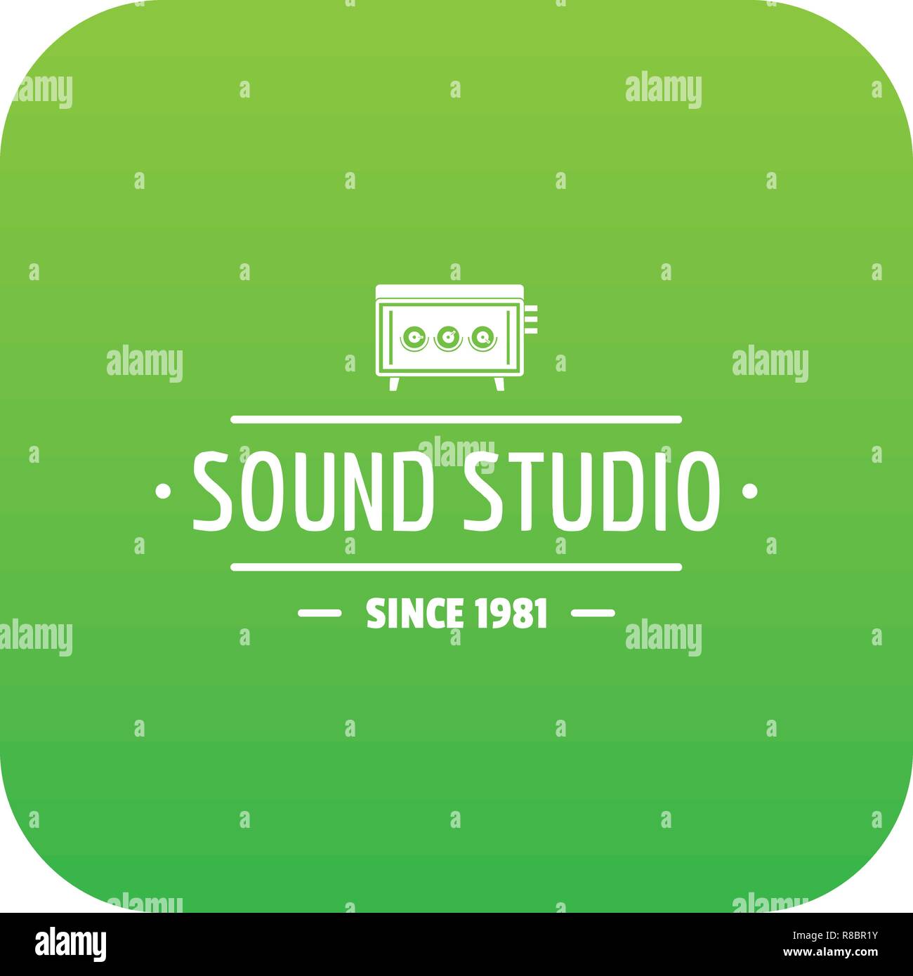 Speaker sound studio icon green vector Stock Vector Image & Art - Alamy