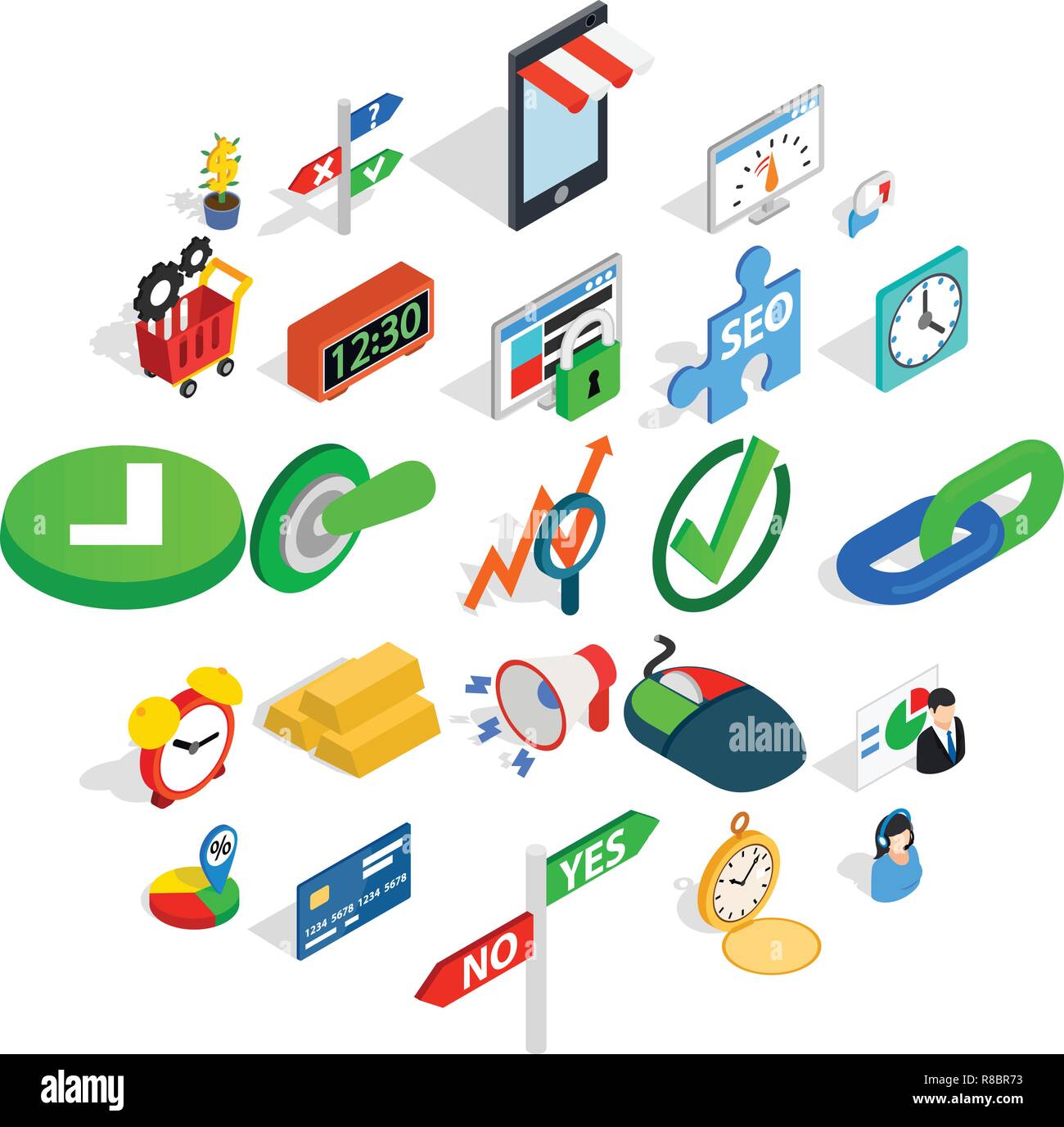 Index icons set, isometric style Stock Vector Image & Art - Alamy