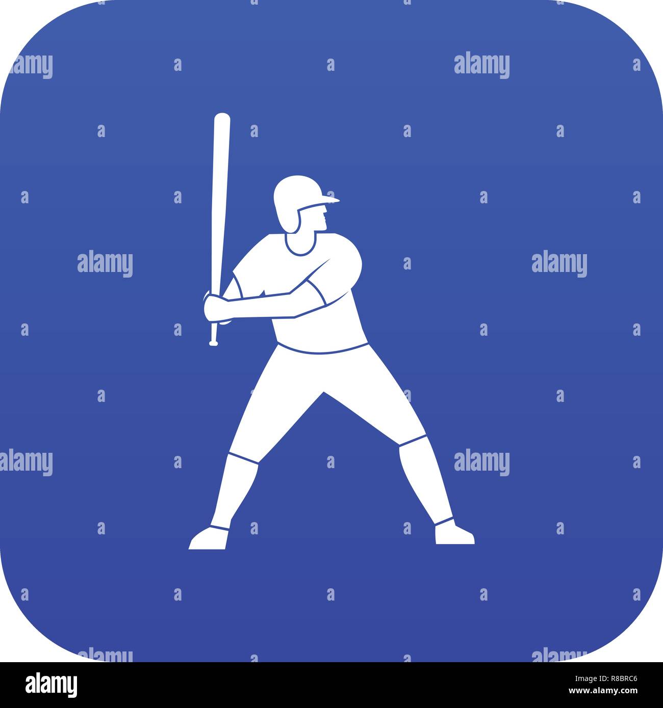Baseball player with bat icon digital blue Stock Vector Image & Art - Alamy