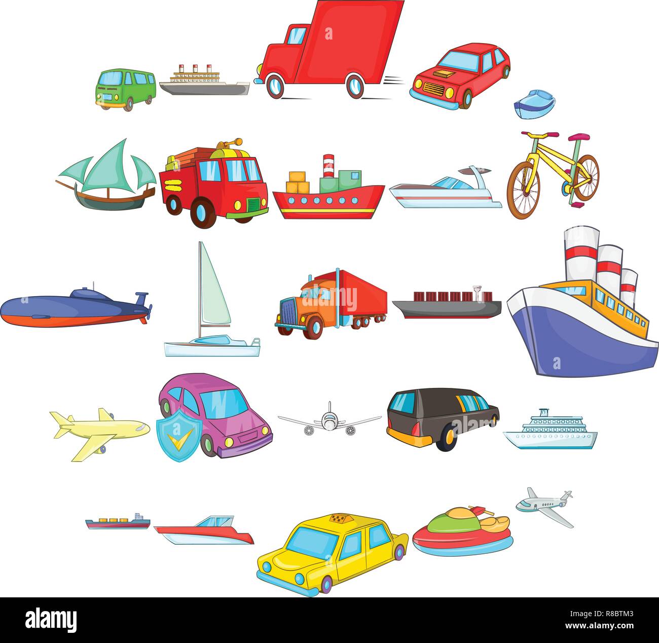 City transport icons set, cartoon style Stock Vector Image & Art - Alamy