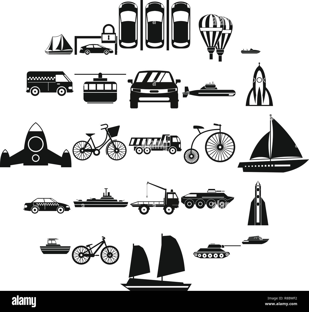 Delivery by transport icons set, simple style Stock Vector Image & Art ...