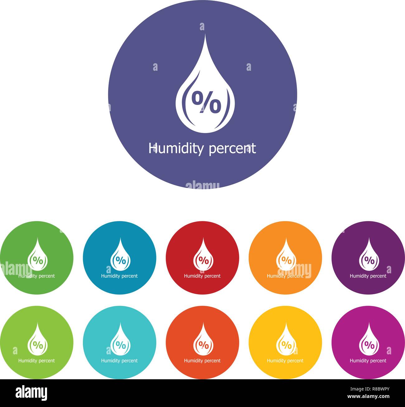 Humidity percent icons set vector color Stock Vector Image & Art Alamy