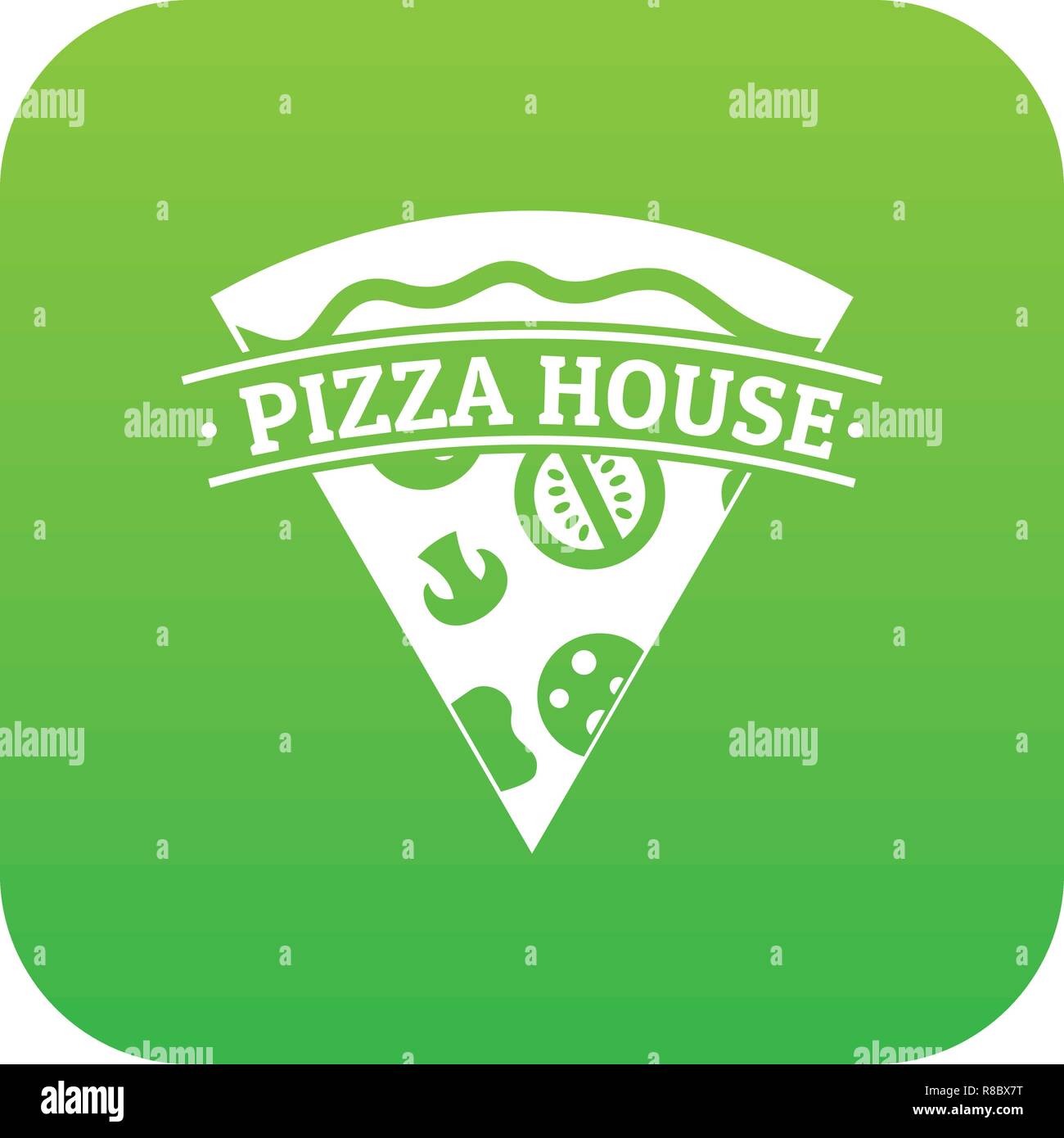 Pizza icon green vector Stock Vector