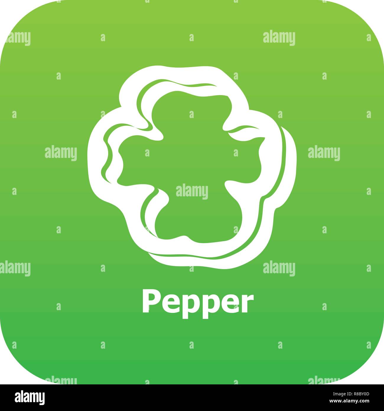 Pepper icon green vector Stock Vector