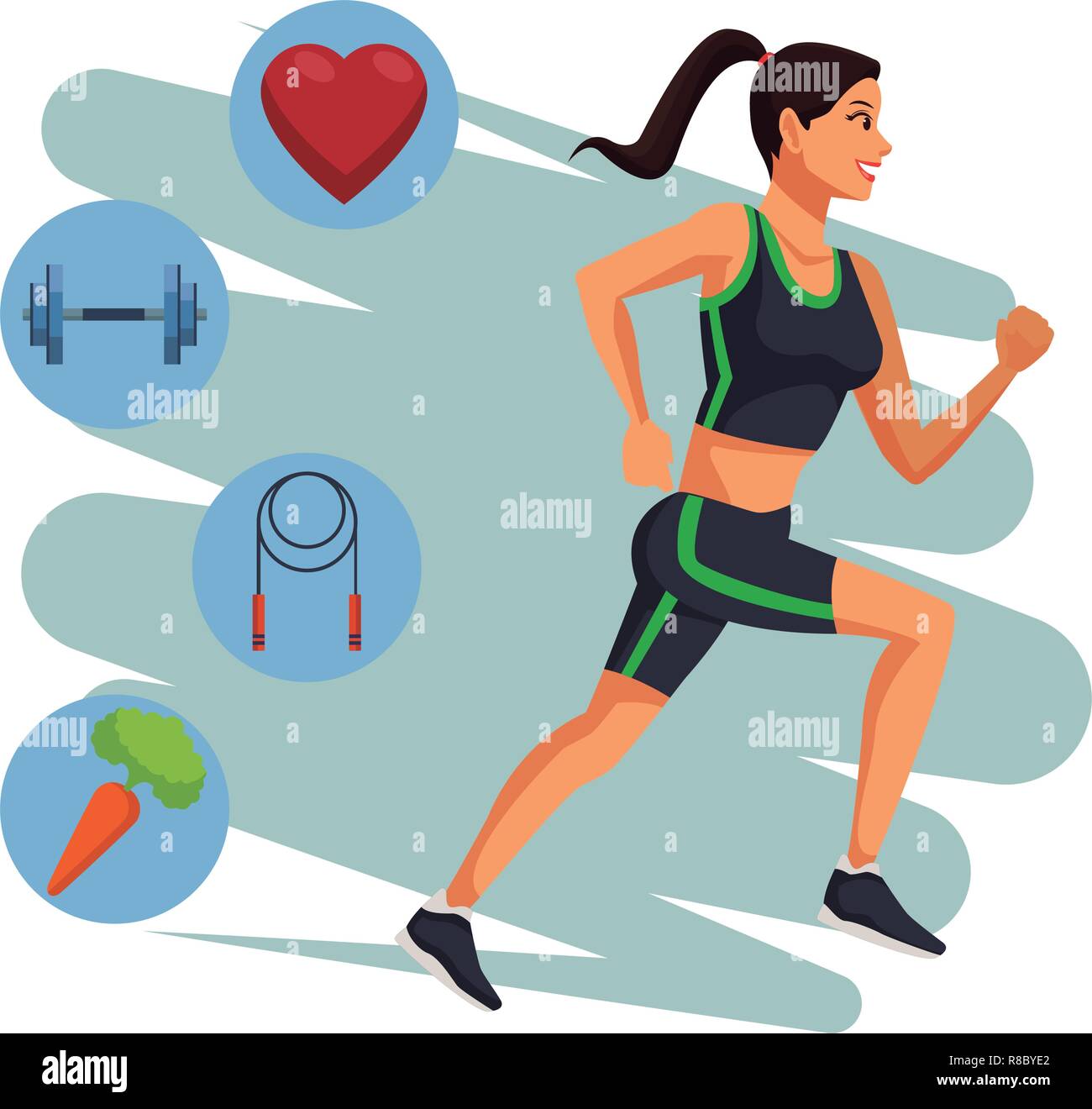 Fitness woman running Stock Vector Image & Art - Alamy