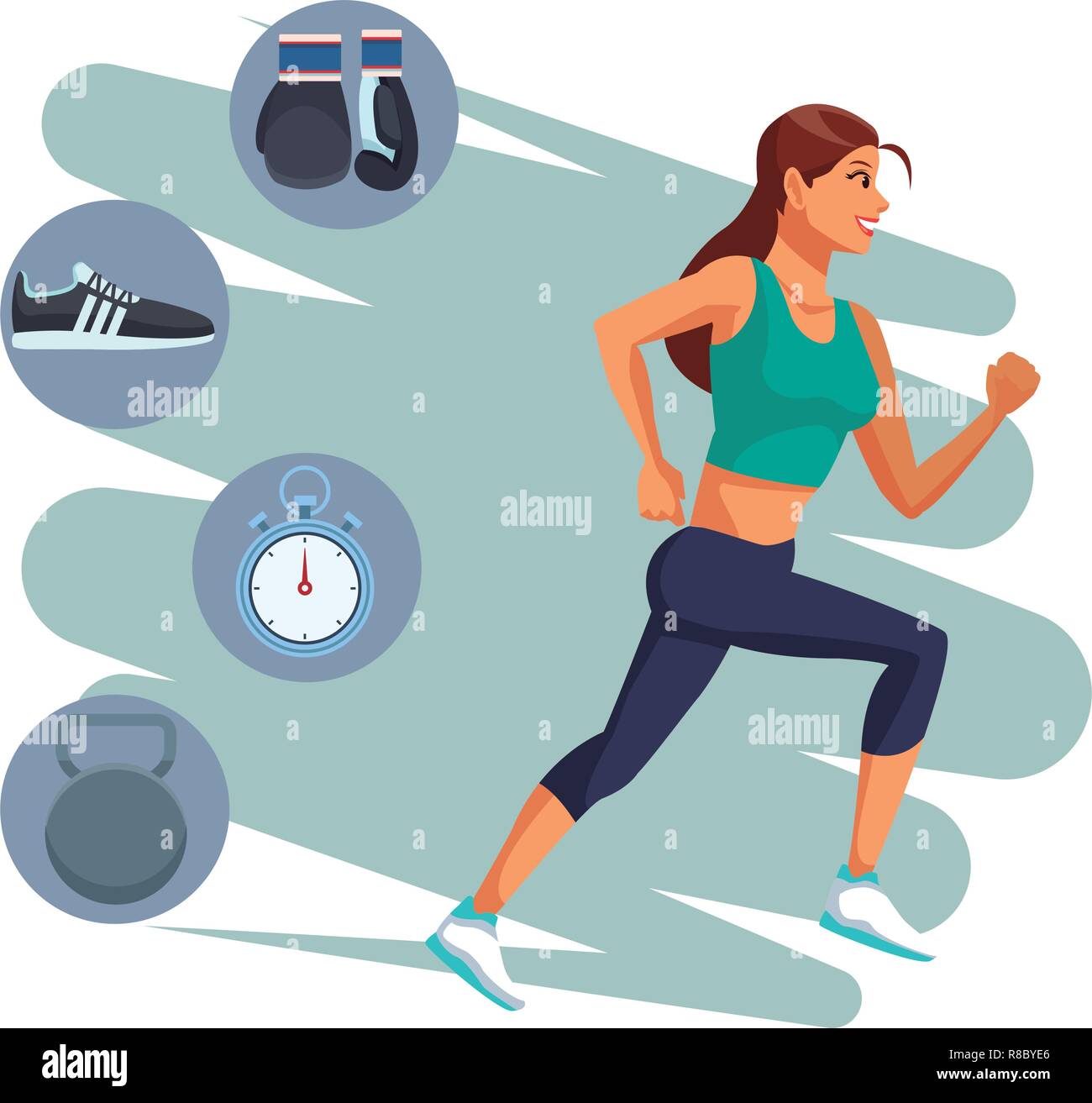 Fitness woman running Stock Vector Image & Art - Alamy