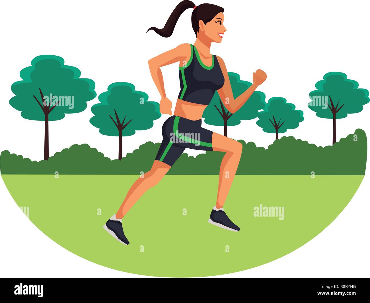 Fitness woman running Stock Vector Image & Art - Alamy