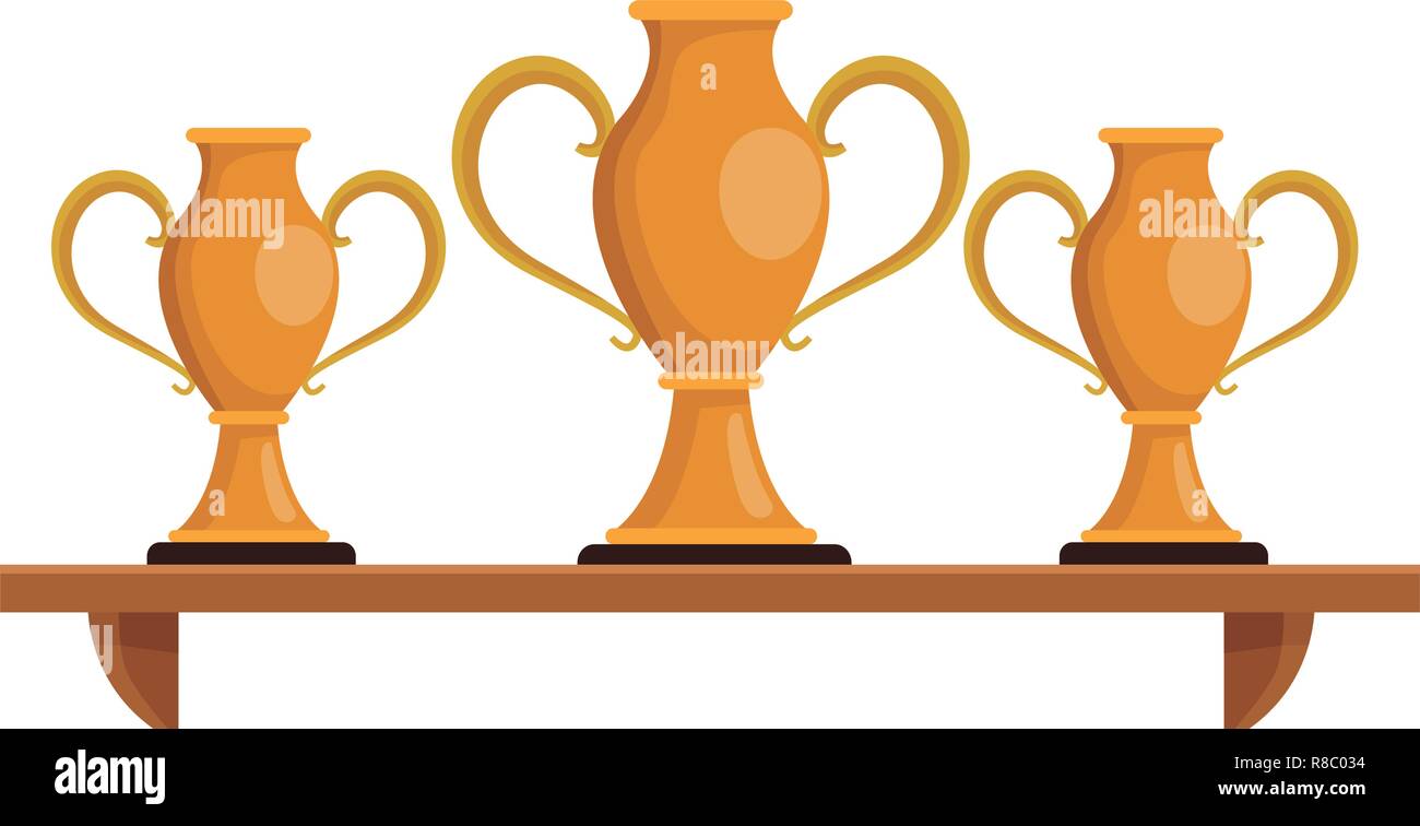 Trophy cups on shelf Stock Vector Image & Art Alamy