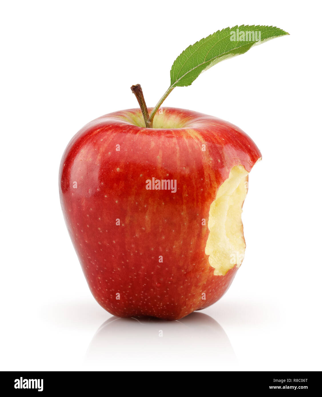 Bitten red apple isolated on white background. Studio shot Stock Photo -  Alamy
