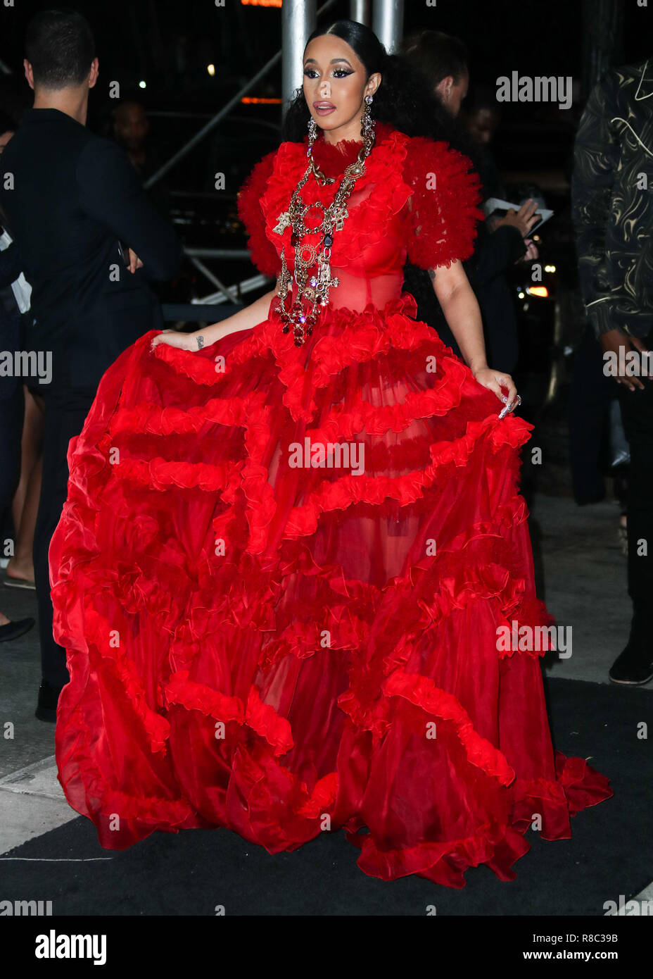 MANHATTAN, NEW YORK CITY, NY, USA - SEPTEMBER 07: Rapper Cardi B (Belcalis  Marlenis Almanzar) wearing a Dolce and Gabbana dress arrives at the  Harper's BAZAAR Celebration of 'ICONS By Carine Roitfeld'