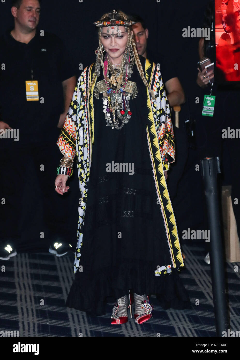 MANHATTAN, NEW YORK CITY, NY, USA - AUGUST 20: Singer Madonna poses backstage during the 2018 MTV Video Music Awards held at the Radio City Music Hall on August 20, 2018 in Manhattan, New York City, New York, United States. (Photo by Xavier Collin/Image Press Agency) Stock Photo