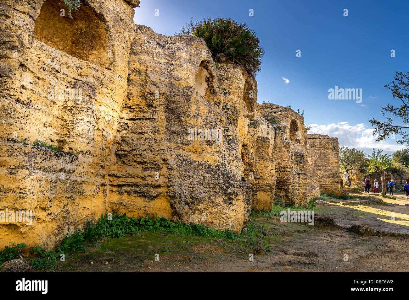 Sicily Italy - the valley of the temples of Agrigento, the ruins of the Greek walls Stock Photo