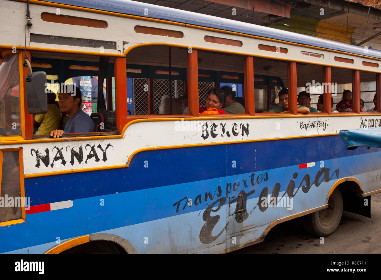 Public bus in Iquitos,Peru Stock Photo