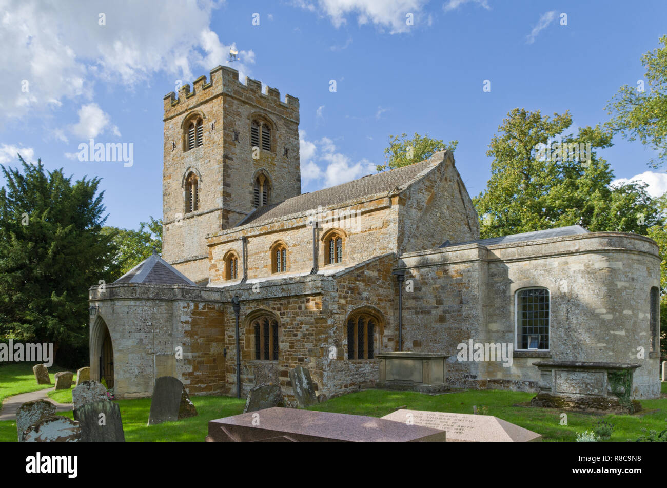 The parish church of St John the Baptist in the village of Quinton