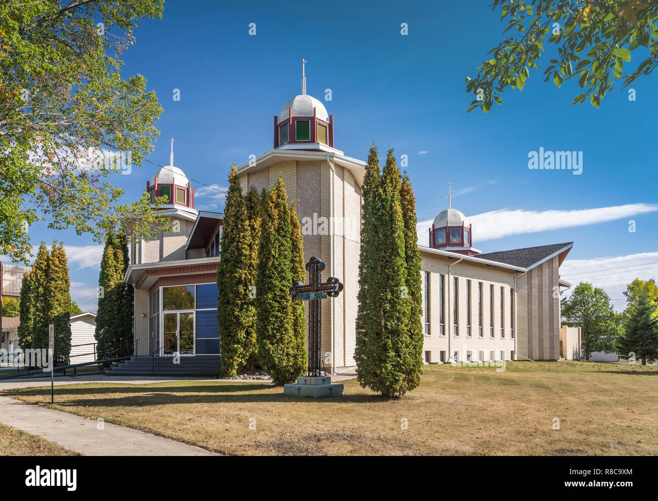 The exterior of the Ukrainian Catholic Church in Rossburn, Manitoba