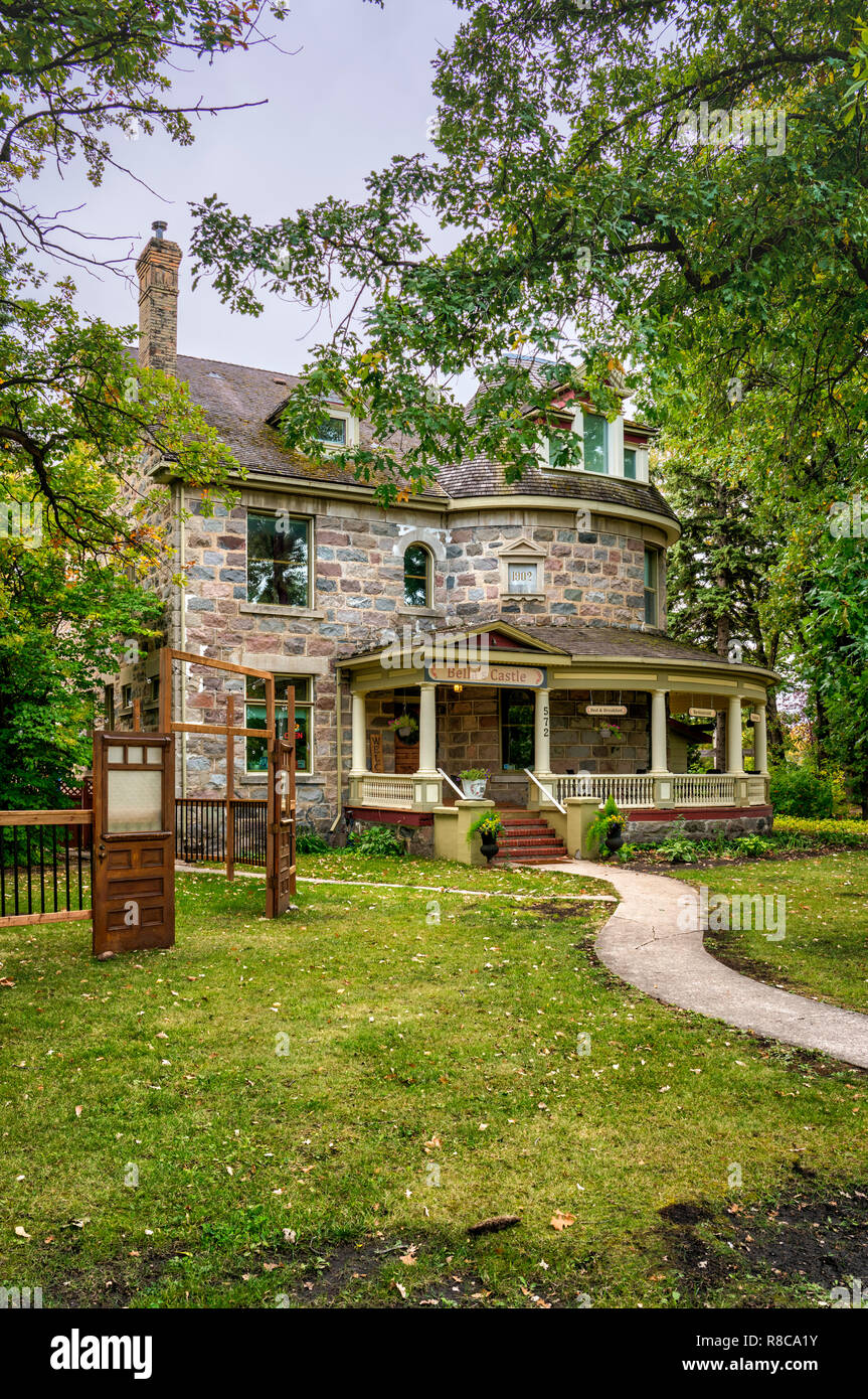 Bella's Castle bed and breakfast home in Morden, Manitoba, Canada Stock